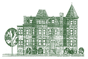 sketch of historic row house in the Adams Morgan/DuPont Circle neighborhood.